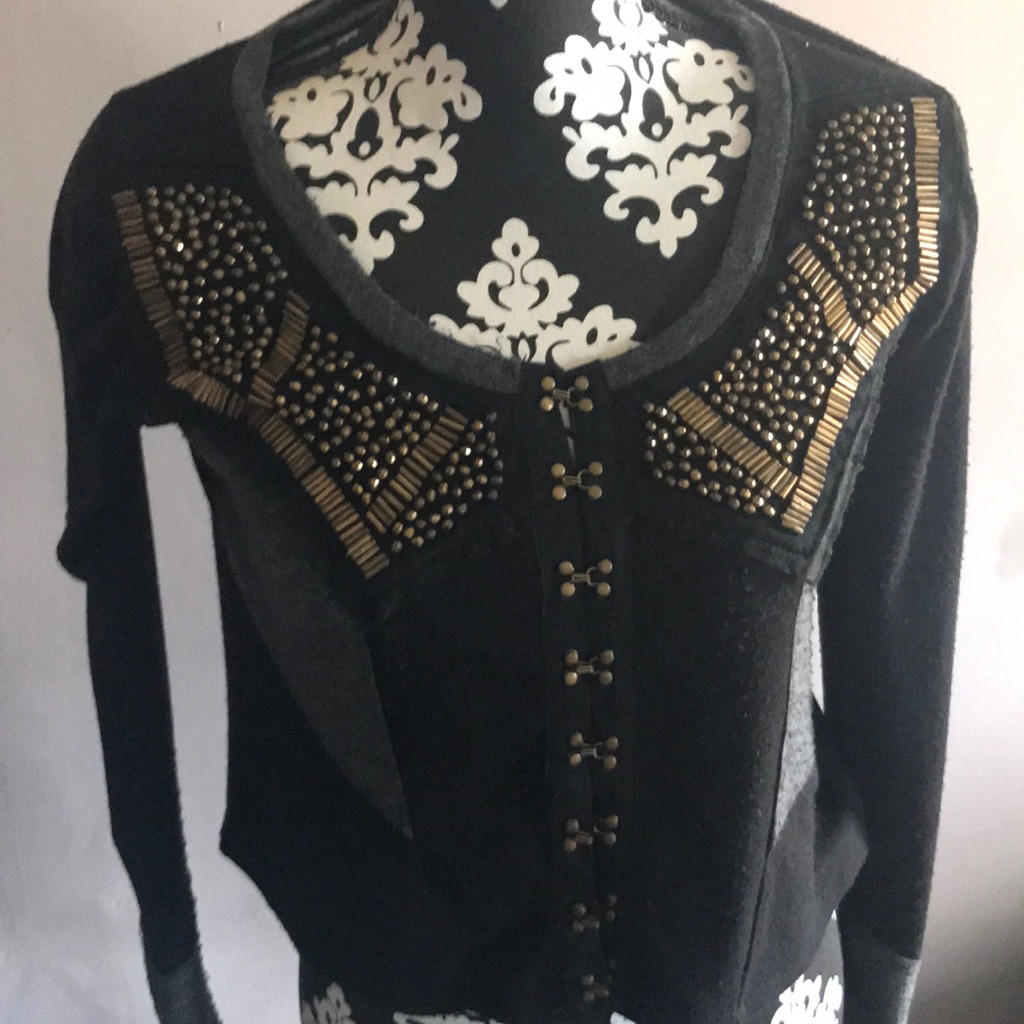 Short Patterned Knit Jacket